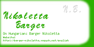 nikoletta barger business card